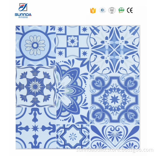 Sunnda orange flower pattern porcelain mediterranean tile art